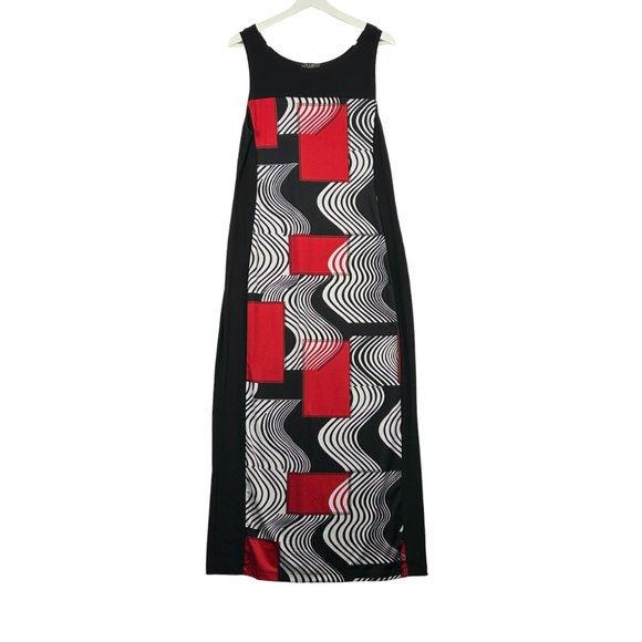 San Lodo Milano Dress Women Large Maxi Geometric Lightweight Scoop Neck Pullover - Picture 5 of 14